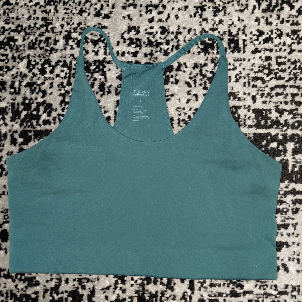 Girlfriend Collective Float Cleo Bra L Moss Green Sports Bra Yoga - Picture 9 of 9